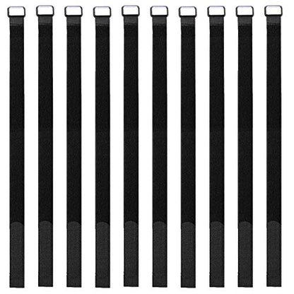 10 Pack 50 Inch Heavy Duty Adjustable Velcro Straps - Reusable Long Hook and Loop Cinch & Tie Down Straps for Multi-Purpose Securing, Luggage, Bike, Outdoor & Cable Management - color: 10 Pack 50 in
