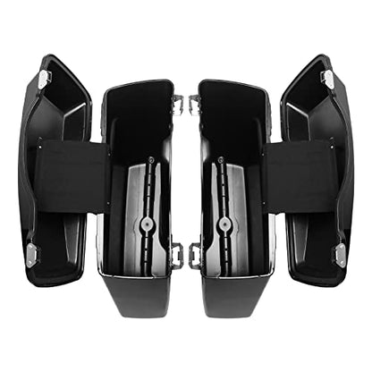 XMT-MOTO Hard Saddlebags Saddle bags for Harley 1994-2013 Touring models road glide, road king, ultra, street glide, electra glide and 1984-2017 Softail models,BLACK - color: BLACK/Chrome Latches, size: Standard