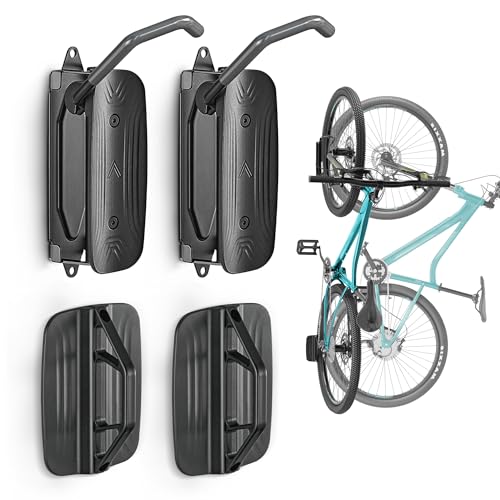 monTEK Swivel Bike Wall Mount – 2 Pack Garage Bike Hanger & Space-Saving Vertical Bike Rack for Garage & Apartment, Sturdy Bike Storage Hook Holds 66 lbs, Easy Installation & Scratch-Proof Design - style: 2-Pack