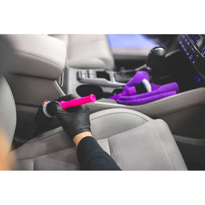 Detail Factory - Synthetic Detailing Brush Set - Ultra-Soft Interior Car Cleaning Brushes for, Screens, Emblems, & Tight Spaces - Pink - color: Pink