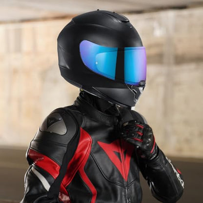 C70 Helmet Visor Replacement Face Shield Compatible with C70/ HJ20M/ FG-17/ FG-ST/IS-17 Motorcycle Helmets (Rainbow) - color: Rainbow