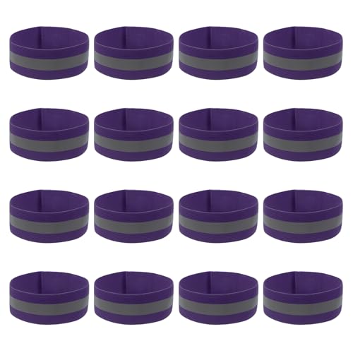 PATIKIL Reflective Bands for Wrist/Arm/Ankle/Leg, High Visibility Reflector Bands, Safety Reflector Tape Straps for Night Running Cycling - color: Purple