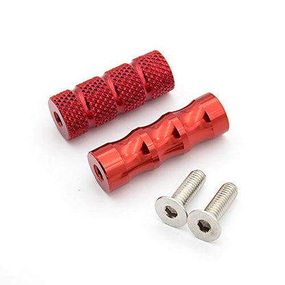 PROCNC 6mm Motorcycle Knurled Shifter Peg Anti-Skid Gear Shift Brake Lever Foot Pegs Pedal Hole Footrests Footpeg Rearsets For Suzuki Yamaha Kawasaki Bmw (Red) - color: red
