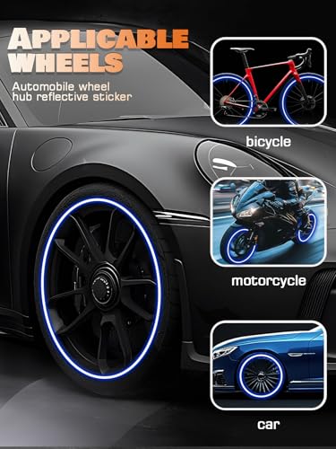 Maicican Blue a Reflective PVC Wheel Eyebrow Stickers, Set of 20, Night Safety Warning, Anti-Scratch, Waterproof, Outdoor Use - color: Blue a