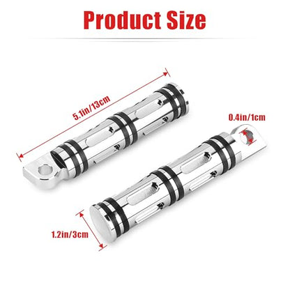 Goldfire Motorcycle Foot Pegs Front & Rear Footpegs 1 Pair Slim CNC Cut Foot Rests Compatibility For Harley Sportster, Dyna, Road King (Chrome) - color: Chrome