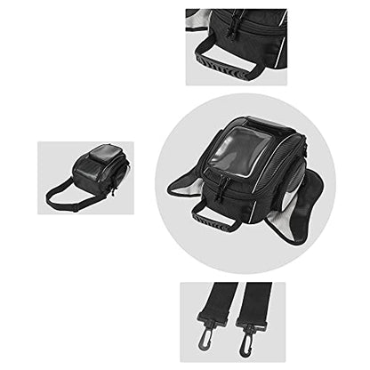 Motoforti Universal Motorcycle Magnetic Tank Tool Bag Fuel Saddlebag with Strap Waterproof Black