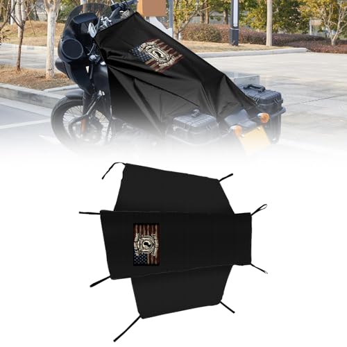 Dream Apparel Motorcycle Seat Cover Sun Shade Waterproof Outdoor Rain Dust Protection Universal Fit Heavy Duty Windproof Motorbike Vehicle Cover with Storage Bag, Black, Size M - color: Black & PM & All Gave Some, Some Gave All, size: M