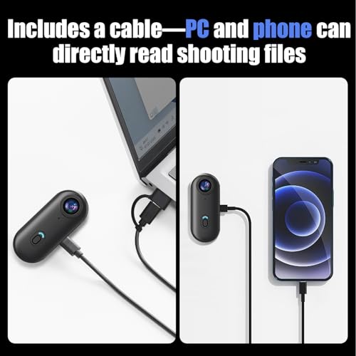 4K WIFI POV Action Body Camera 64GB, Thumb Size Mini Bodycam, Waterproof Magnetic Wearable Hand-free Portable Sports Action Cameras, Snapcam Mount Anywhere for Cycling, Skiing, Swimming, Walking