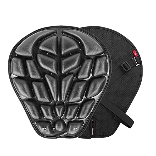 3D Air Shock Absorbing Motorcycle Seat Cushion - Air Filled Motorcycle Seat Pad Butt Protector - Breathable Motorcycle Seat Cover Reduces Pressure and Fatigue. Makes Long Rides More Comfortable