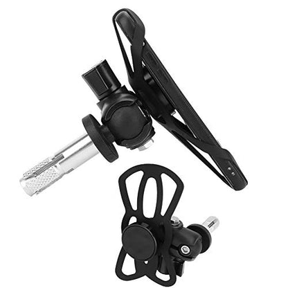 Motorcycle Phone Mount, Stem Yoke Navigation Bracket Holder for Mobile Phones, 16mm-19mm Hole Fitment with Adjustable, Secure Elastic Straps for Riding
