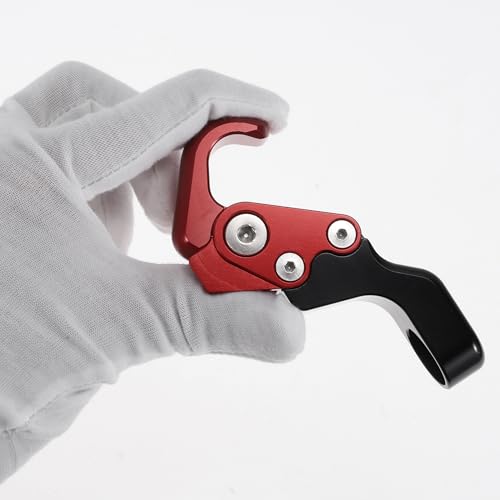 Adjustable Universal Motorcycle Hanging Hook Slope Handle with Hook Motorcycle Helmet Luggage Bag Holder Hanger Aluminum Alloy Red with 1 Pcs Screw - color: Red