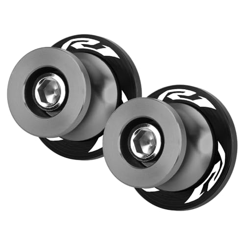 M6 Swingarm Spools for Motorcycles For YZF-R1 2004-2025 YZF-R1M 2015-2025 Durable CNC Aluminum Sliders for Maintenance & Rear Swingarm Protection Accessories (Gray) - color: Gray