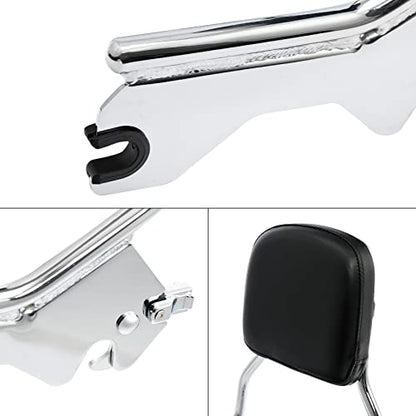 XFMT Motorcycle Detachable Standard Height Sissy Bar Upright Passenger Backrest Pad For Harley Softail Low Rider Sport Glide FXLR FXLRS and FLSB '18-Later, Chrome - color: Chrome