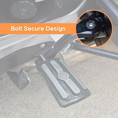 Motorcycle 1.25" Long Angled Highway Footpegs Adjustable Foot Pegs Footrests with Clamps Mounts kit Compatible with Harley Touring Sportster Softail Road Glide with 1 1/4 inch Engine Guard