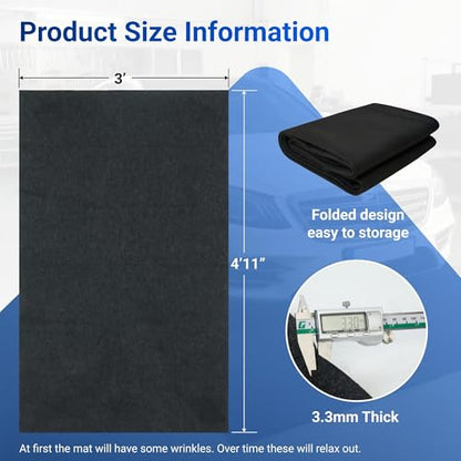 FLEXIMOUNTS 5x3 Ft Extra Large Garage Floor Mat - Waterproof Oil Absorbent Surface, Stay-in-Place Garage Flooring Roll for Under Car - size: 3' x 4'11"