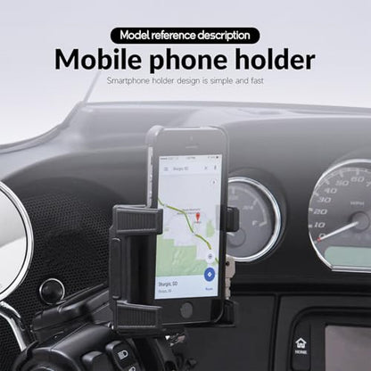 Motorcycle Mobile Phone GPS Navigation Bracket for Honda Gold Wing GL 1800 GL1800 F6B DCT 2018 2019 2020 2021 2022 2023 2024 Universal Phone GPS Holder with Black Perch Mount