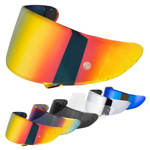 VCOROS Helmet Visor Replacement for X14, X-Spirit III,X-Spirit, RF-1200,CWR-1,RF-SR Helmet Visor Shield Accessories(Chrome Red) - color: Chrome Red