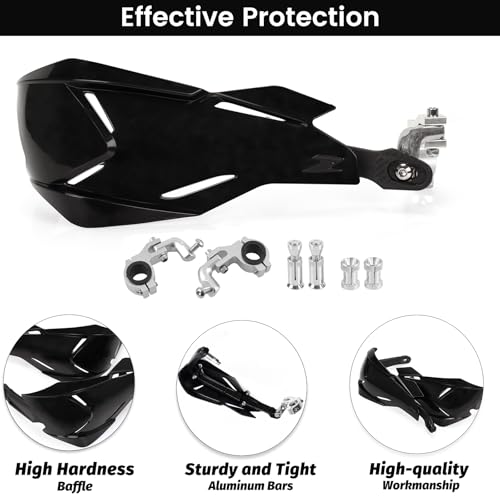 XIGNWU Universal Dirt Bike Handguards,with 7/8 22mm and 1 1/8 28mm Mounting Kits, Windproof Hand Guards Handlebars Protection for Light Bee Sur Ron X Sur Ron S Most Motocross ATV Pit Bike Quad - color: black