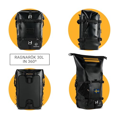 Odinsberg 30L 100% Waterproof Motorcycle Tail Bag Motorcycle Saddlebags Backpack Multifunctional Dry Bag Soft Luggage For Motorbike Saddle Back Seat Rear Rack Sissy Bar Side Panniers Dual Sport Bike - size: 30L