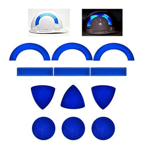 Customizable Reflective Helmet Strips - Reflective Tape & Stickers for Hardhats - Waterproof, High Visibility - 12pc - color: Blue Mix
