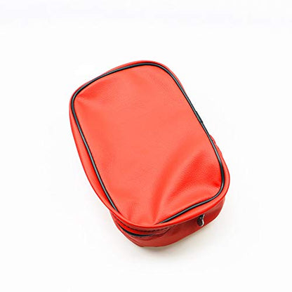 Universal Dirt Bike Off-road PU Leather Tool Bag Storage Tool For Motorcycle Honda Kawasaki Yamaha XR250 KLX250 DRZ 250 (Red) - color: Red