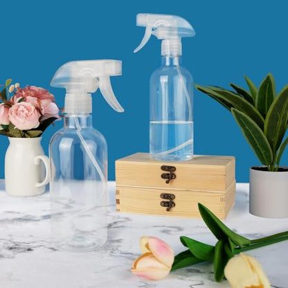 DIYSELF Spray Bottles, 4 Pack 500ml / 16oz Empty Plastic Water Spray Bottles, Fine Mist Clear Spray Bottle for Cleaning, Hair, Plants, Alcohol, BBQ, Garden, Travel, Squirt Bottle Lab Weighing Bottles - color: Clear, size: 4-Pack