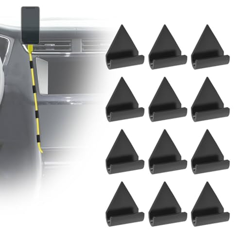 12 Pcs Car Trim Cable Clips, Car Cable Management Wire Organizer Cord-B | Neatly Organize Cables for Vehicle Interior, Easy Installation, Ideal for Phone Chargers, Dash Cams and More - color: Black