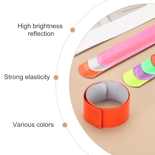 PATIKIL 22cm/8.7in Reflective Bands, 12pcs Reflective Arm Bands Straps Wrist Reflective Running Gear Safety Reflective Straps Bracelets High Visibility for Night Walking Bicycle - color: Purple