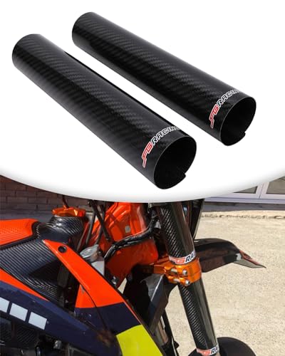 JFG RACING Motorcycle Carbon Fiber Fork Wrap Boots, 250mm, Front Shock Covers Gaiters Guard Protector for Most Dirt Bike, Motorcycles, 2 PCS - size: Length: 250 mm
