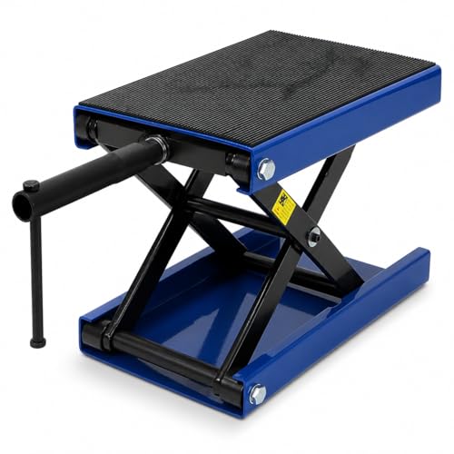 Stark USA 1,100LBS Wide Deck Motorcycle Scissor Jack Lift ATV Center Crank Hoist Dirt Bike Repair Stand Mobile Motorcycle Jack (1100LBS)