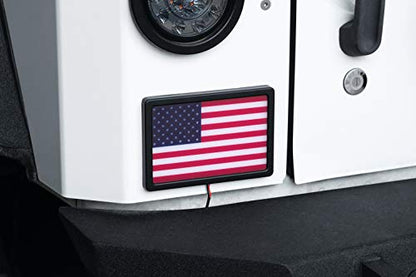 Kuryakyn 2892 Motorcycle Lighting Accessory: Freedom Flag LED Light Kit, 4" x 6", Black - color: Black