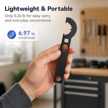 Carbon Steel Hook Spanner Wrench, 3/8-Inch Drive Wrench for Steering Stem Nut and Slotted Round Nut Removal, Installation and Tightening