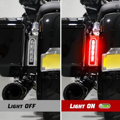 Motorcycle Rear Saddlebag Accent LED Light Insert Filler Support Compatible with Harley Touring Road King Ultra Limited Street Road Electra Glide 2014-2024 (Silver) - color: Silver
