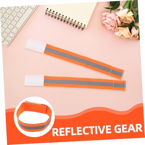 POPETPOP 4pcs Adjustable High Visibility Straps for Night Riding Safety Lightweight Ankle Arm Bands for Mountain Biking and Outdoor Sports