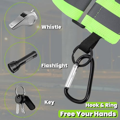 Tlence 10 Pack Reflective Sash for Walking, High Visibility Running Belt at Night, Adjustable Reflective Safety Straps with Clip, Elastic Reflectors Gear for Men Women Biking, Cycling, Dog Walking