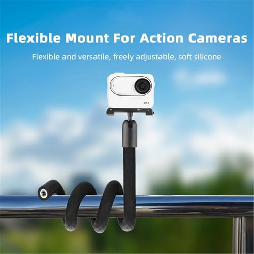 Flexible Monkey Tail Mount Clamp Tripod Stand Stick Pole for Go Pro Hero13/12,for Insta 360 X5/X4/X3, for DJI Pocket 4/3/Action 6/5/4Neck Holder Bike Motorcycle Tube Bar Attach Camera Mount
