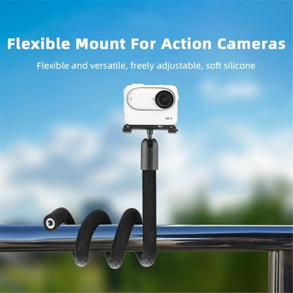Flexible Monkey Tail Mount Clamp Tripod Stand Stick Pole for Go Pro Hero13/12,for Insta 360 X5/X4/X3, for DJI Pocket 4/3/Action 6/5/4Neck Holder Bike Motorcycle Tube Bar Attach Camera Mount