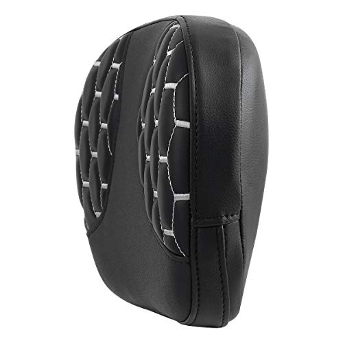 C.C. RIDER Sissy Bar Backrest Pad Fit For Harley Touring Road King Road Glide 1997-2022 CVO Street Glide Ultra Classic - color: Grey Stitching, size: Style C