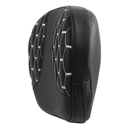 C.C. RIDER Sissy Bar Backrest Pad Fit For Harley Touring Road King Road Glide 1997-2022 CVO Street Glide Ultra Classic - color: Grey Stitching, size: Style C