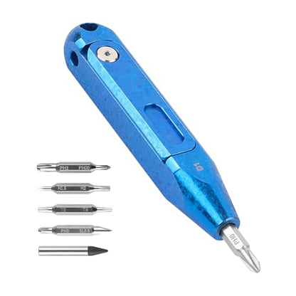 OKNIFE Otacle D1 Titanium Alloy EDC Multi-Bit Pocket Screwdriver, 8 in 1 Magnetic Mini Screwdriver Repair Multitool for Computer Eyeglasses Daily Home Improvement (Snowflake Blue) - color: Snowflake Blue
