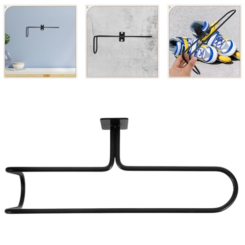 Wakauto Wall Mount Roller Skates Storage Rack with Sturdy Support and Steel Paint Finish Space-saving Boot Display Stand for Ice Skates for Schools