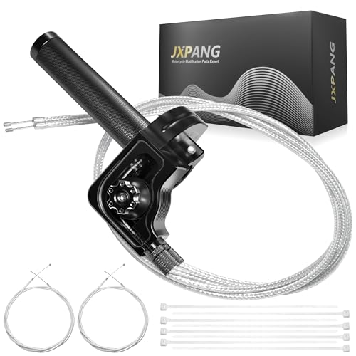 Universal 7/8" Big Twist Throttle Assembly, Dual Push-Pull Cable with Transparent Window for 110-650cc Dirt Pit Bike, Motocross, ATV & Quad, CNC Aluminum Quick Twister Throttle Grip (Black) - color: Black