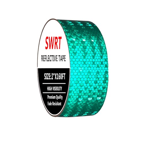SWRT 2 Inch X 160 FT Reflective Tape Outdoor Waterproof DOT-C2 Fade Resistant Deep Green Reflective Strong Adhesive Safety Warning Reflector Conspicuity Tape for Trailer Trucks Bikes - color: Deep Green, size: 2 Inch x 160 Feet