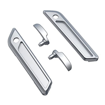 Advanblack Saddlebag Latches Covers, Lid Lifters Levers Fit for 2014+ Harley Touring Hard Saddlebags - Barracuda Silver - color: Barracuda Silver