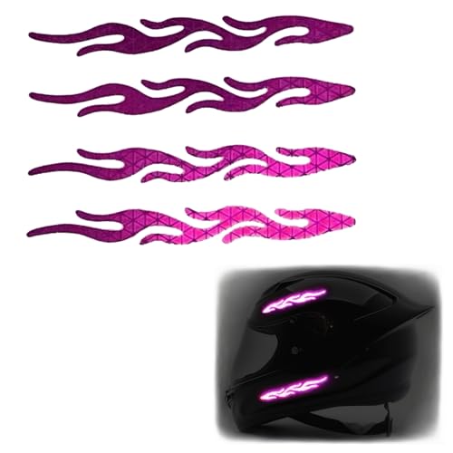 customTAYLOR33 High-Intensity Grade Premium Reflective Tribal Flame Helmet Decals, Motorcycle Safety Sticker Decals (Special Edition Purple) - color: Special Edition Purple