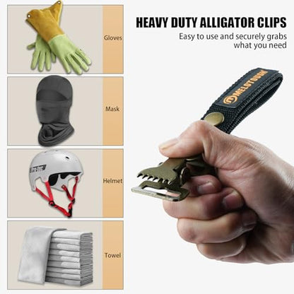 MELOTOUGH Glove Clip Tactical Glove Clips Work Glove Holders Strap with Alligator Clip for Tool Belt,Tool Bag,Tool Backpack - color: Black