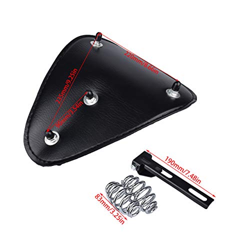 Universal Motorcycle Crocodile Leather Saddle Solo Seat Cushion Spring for Honda/Yamaha/Kawasaki/Suzuki/Bobber/Chopper (Brown) - color: Brown