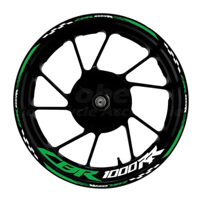 CBR 17 inch Wheel Rim Stickers Decals Tape Compatible with CBR1000RR 2004-2025 Motorcycle Reflective Rim Tapes Sticker Stripe(Green) - color: Green