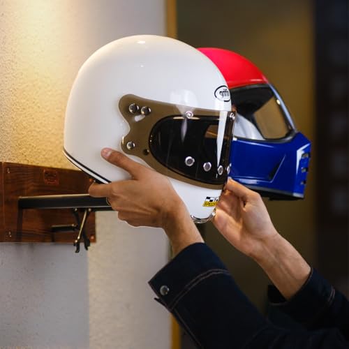 Trip Machine Company Motorcycle Helmet Holder | Jacket Hanger for Coat, Keys, Hats | Motorcycle Accessory | Solid Wood & Cast Iron Wall Mount | Multi Purpose Organizer Hook for Home, Office, Garrage