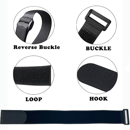 6 Pack (24 x 2 Inch) Reusable Fastening Cable Straps,Adjustable Multi-Purpose Hook and Loop Straps Nylon Cable Ties for Wire Cable Management Home Office Garage Outdoor Organization - size: 24'' x 2'' (Black)